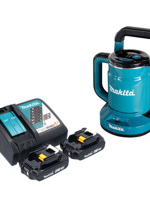 Bouilloire à batterie Makita DKT 360 RA2 36 V (2x 18 V) 0,8 L + 2x batterie 2,0 Ah + chargeur