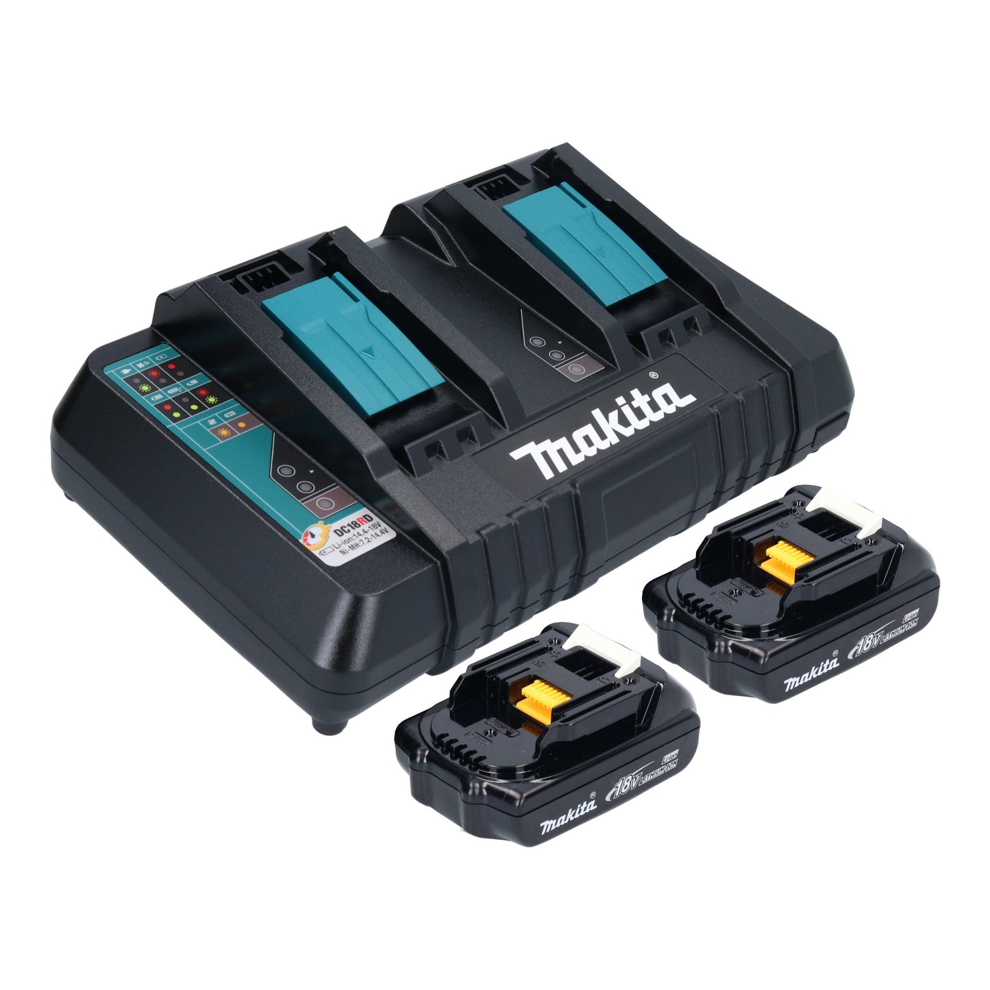 Makita DKT 360 PY2 Akku Wasserkocher 36 V ( 2x 18 V ) 0,8 L  + 2x Akku 1,5 Ah + Doppelladegerät