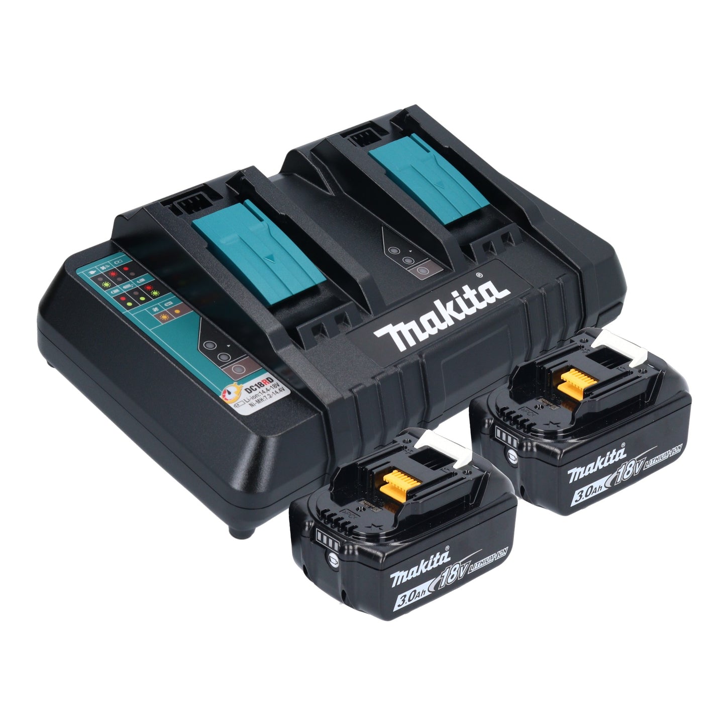 Bouilloire à batterie Makita DKT 360 PF2 36 V (2x 18 V) 0,8 L + 2x batterie 3,0 Ah + double chargeur