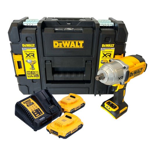 Clé à chocs sans fil DeWalt DCF 900 D2T 18 V 1396 Nm 1/2" + 2x batteries 2,0 Ah + chargeur + TSTAK