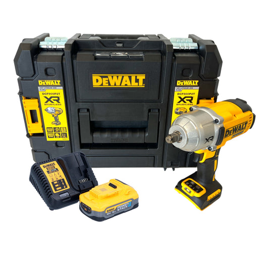 DeWalt DCF 900 H1T Akku Schlagschrauber 18 V 1396 Nm 1/2" + 1x Powerstack Akku 5,0 Ah + Ladegerät + TSTAK