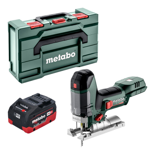 Metabo ST 18 LT 130 BL Akku Stichsäge 18 V 130 mm Brushless + 1x LiHD Akku 5,5 Ah + Metabox - ohne Ladegerät