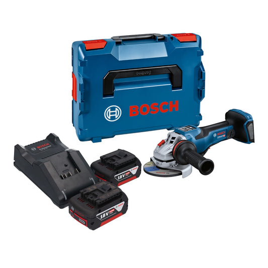 Bosch GWS 18V-15 PSC Professional Akku Winkelschleifer 18 V 125 mm BITURBO Brushless + 2x Akku 5,0 Ah + Ladegerät + L-Boxx