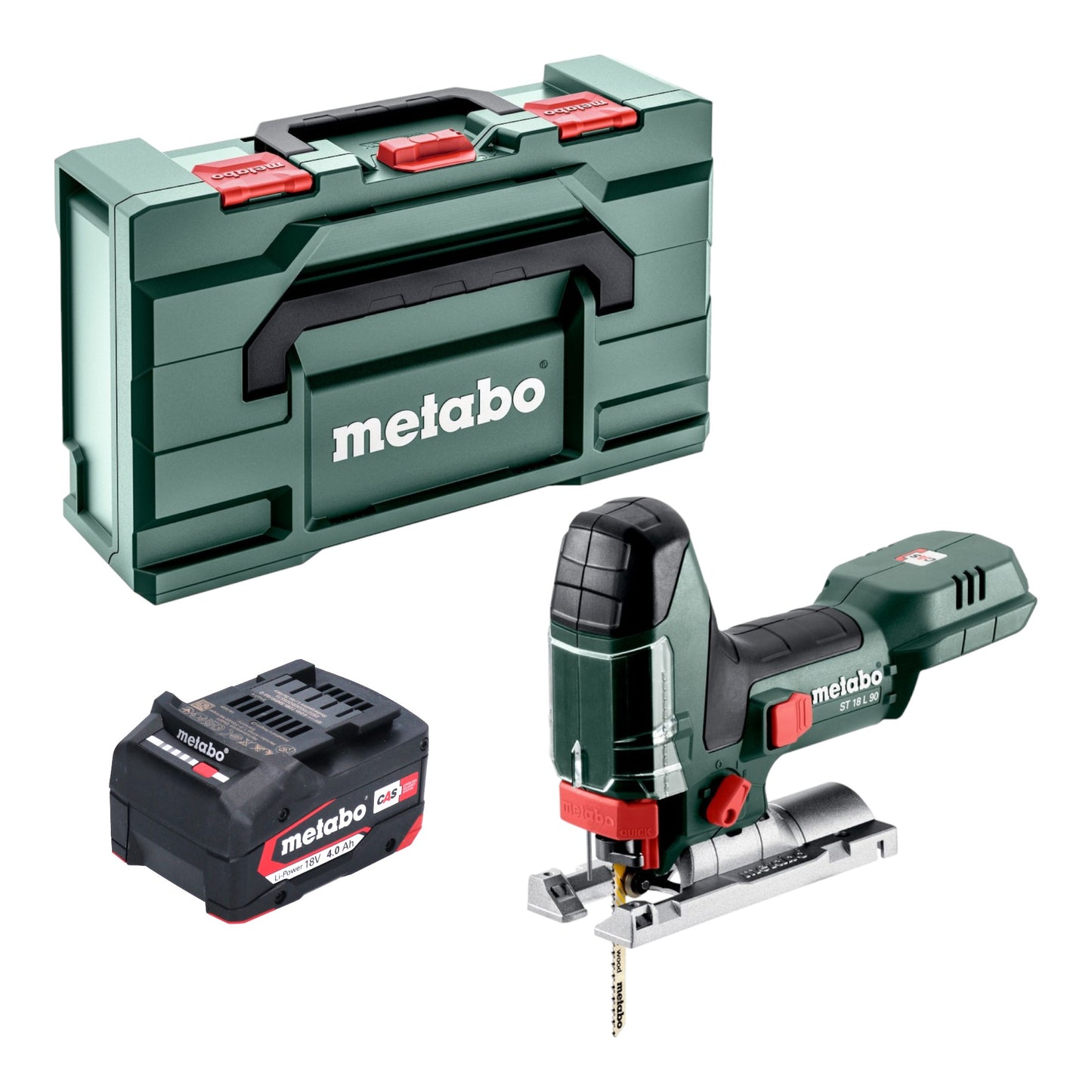 Metabo ST 18 L 90 Akku Stichsäge 18 V 90 mm + 1x Akku 4,0 Ah + Metabox - ohne Ladegerät