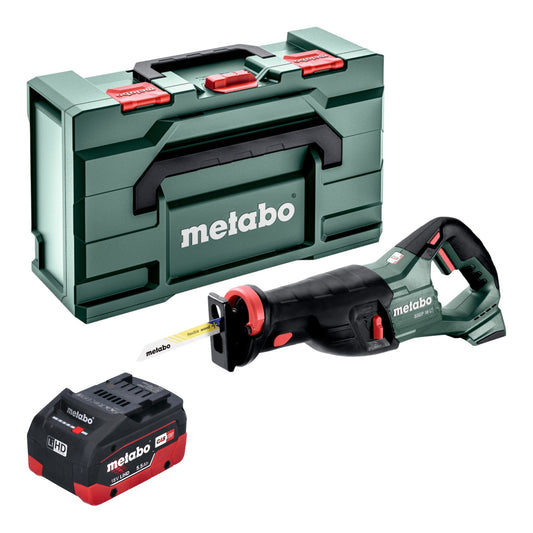 Scie sabre sur batterie Metabo SSEP 18 LT 18 V 32 mm + 1x batterie LiHD 5,5 Ah + Metabox - sans chargeur