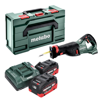 Scie sabre à batterie Metabo SSEP 18 LT 18 V 32 mm + 2x batterie LiHD 8,0 Ah + chargeur + Metabox