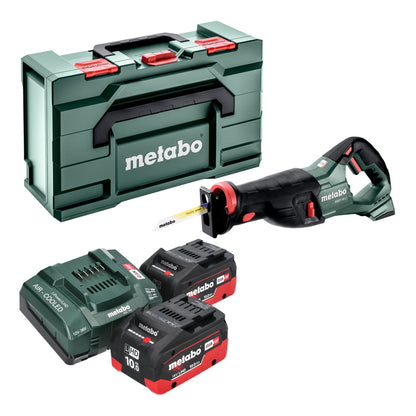 Scie sabre à batterie Metabo SSEP 18 LT 18 V 32 mm + 2x batterie LiHD 10,0 Ah + chargeur + Metabox