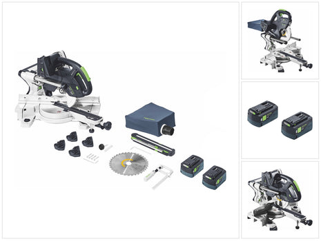 Scie à onglet Festool KSC 60 EB-Basic KAPEX batterie 18 V / 36 V 216 mm brushless + 2x batterie 5,0 Ah - sans chargeur