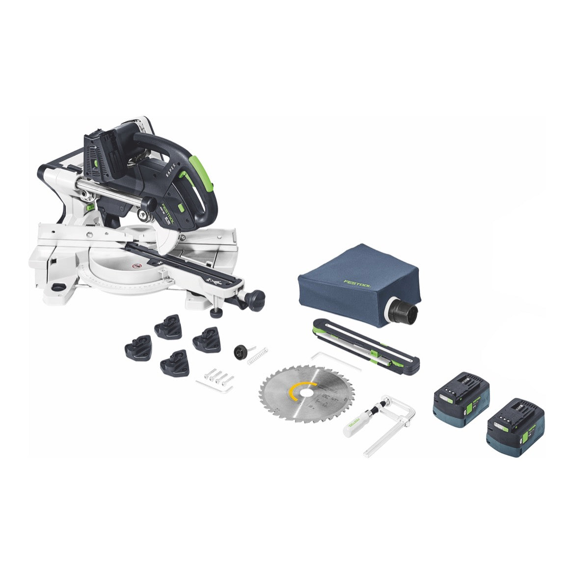 Festool KSC 60 EB-Basic KAPEX Akku Kapp Zugsäge 18 V / 36 V 216 mm Brushless + 2x Akku 5,0 Ah - ohne Ladegerät