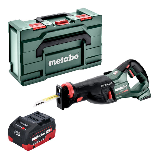 Scie sabre sur batterie Metabo SSEP 18 LT BL 18 V 32 mm sans balais + 1x batterie LiHD 5,5 Ah + Metabox - sans chargeur