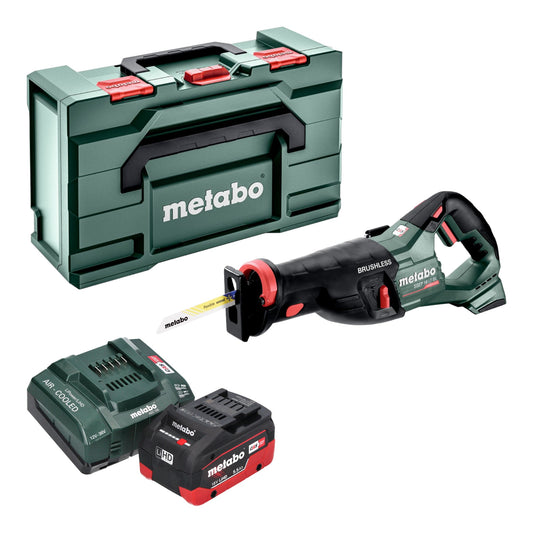 Scie sabre à batterie Metabo SSEP 18 LT BL 18 V 32 mm sans balais + 1 batterie LiHD 5,5 Ah + chargeur + Metabox