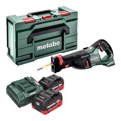 Scie sabre à batterie Metabo SSEP 18 LT BL 18 V 32 mm sans balais + 2x batterie LiHD 5,5 Ah + chargeur + Metabox