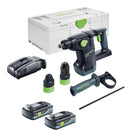 Marteau combiné à batterie Festool KHC 18 EB-Basic 18 V 2,6 J SDS-Plus sans balais + 2x batterie 4,0 Ah + chargeur rapide + systainer