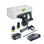 Marteau combiné à batterie Festool KHC 18 EB-Basic 18 V 2,6 J SDS-Plus sans balais + 1 batterie 5,0 Ah + chargeur rapide + systainer