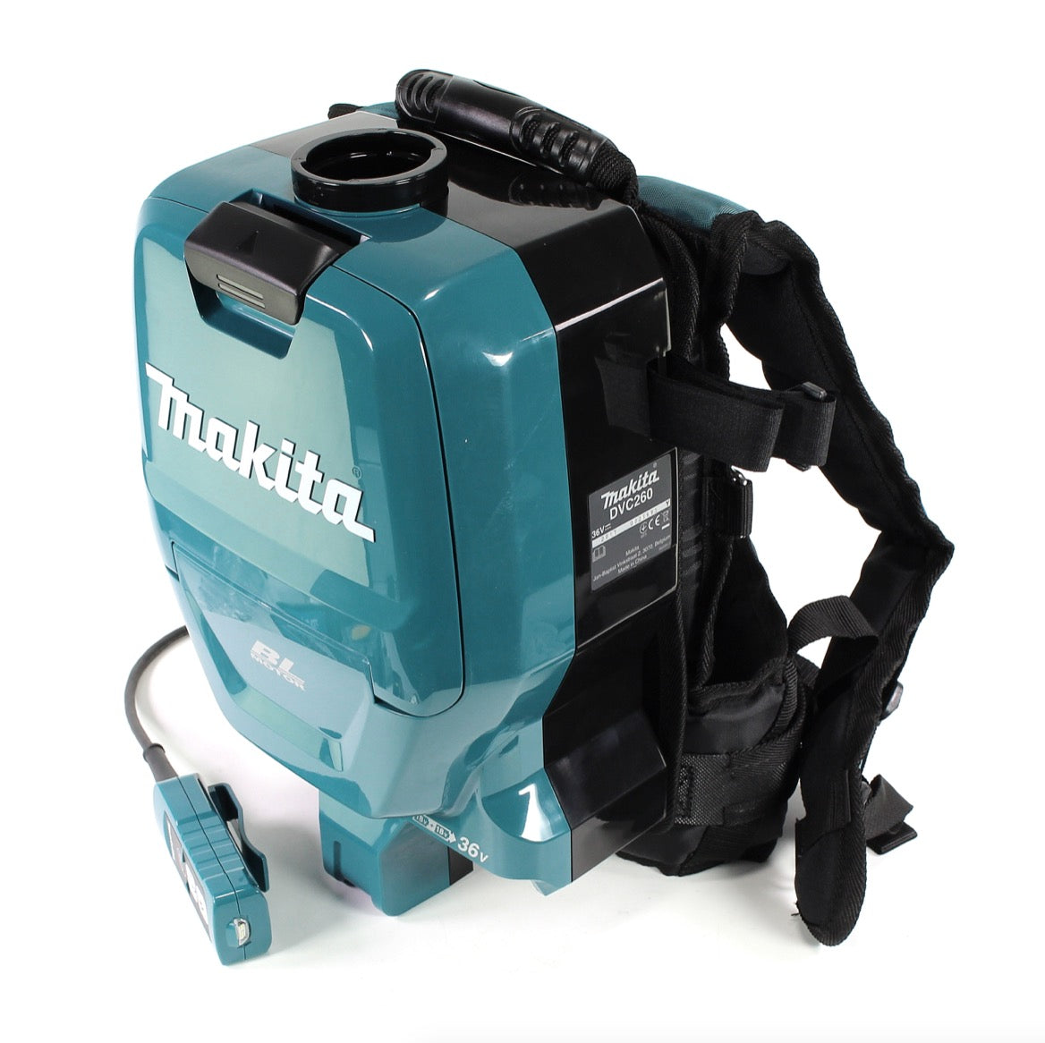 Makita DVC 260 G 36 V ( 2 x 18 V ) Li-Ion Akku Rucksack Staubsauger Brushless + 2 x 6,0 Ah Akku - ohne Ladegerät - Toolbrothers