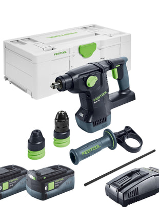 Marteau combiné à batterie Festool KHC 18 EB-Basic 18 V 2,6 J SDS-Plus sans balais + 2x batterie 5,0 Ah + chargeur rapide + systainer