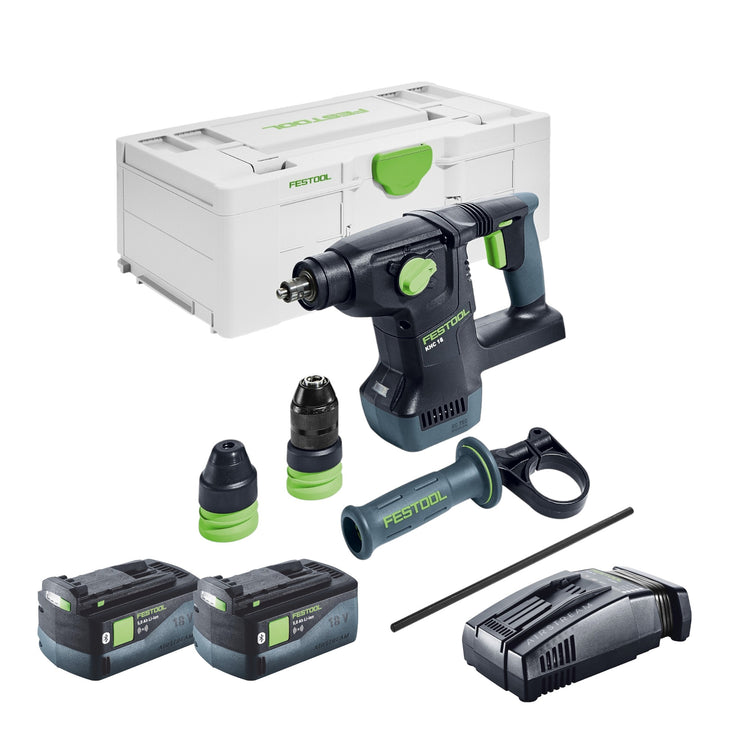 Marteau combiné à batterie Festool KHC 18 EB-Basic 18 V 2,6 J SDS-Plus sans balais + 2x batterie 5,0 Ah + chargeur rapide + systainer