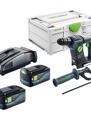 Marteau perforateur sans fil Festool BHC 18-Basic 18 V 1,8 J SDS Plus sans balais + 2 batteries 5,0 Ah + chargeur rapide + systainer