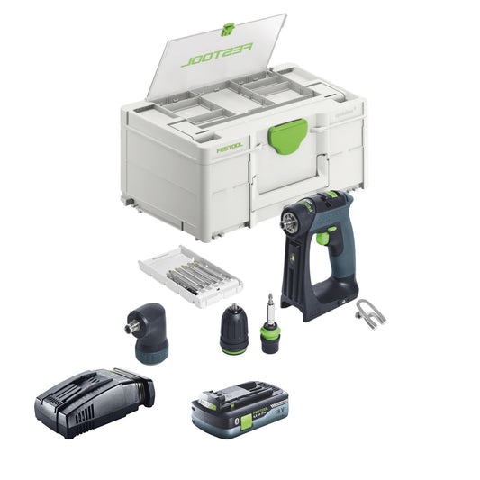 Festool CXS 18-Basic-Set Akku Bohrschrauber 18 V 40 Nm Brushless + 1x Akku 4,0 Ah + Schnellladegerät + Systainer