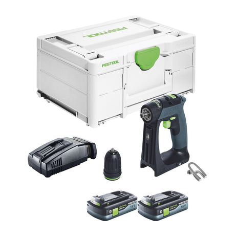 Festool CXS 18-Basic perceuse-visseuse sans fil 18 V 40 Nm sans balais + 2 batteries 4,0 Ah + chargeur rapide + systainer