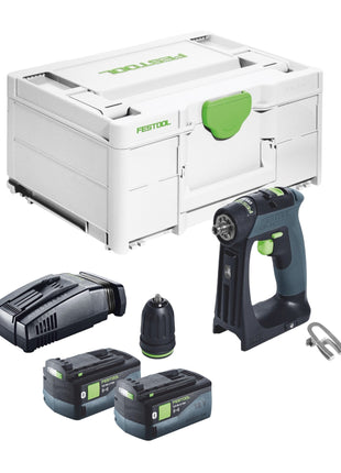 Festool CXS 18-Basic perceuse-visseuse sans fil 18 V 40 Nm sans balais + 2 batteries 5,0 Ah + chargeur rapide + systainer