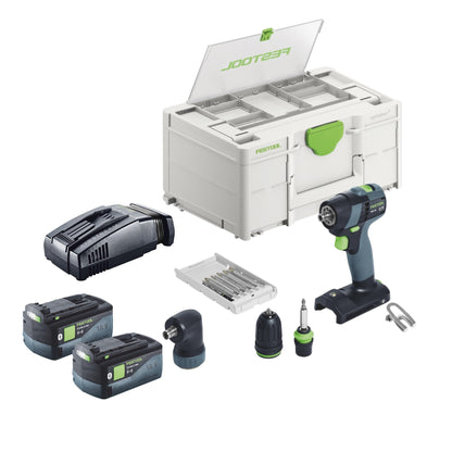 Festool TXS 18-Basic set perceuse-visseuse sans fil 18 V 40 Nm sans balais + 2x batteries 5,0 Ah + chargeur rapide + systainer