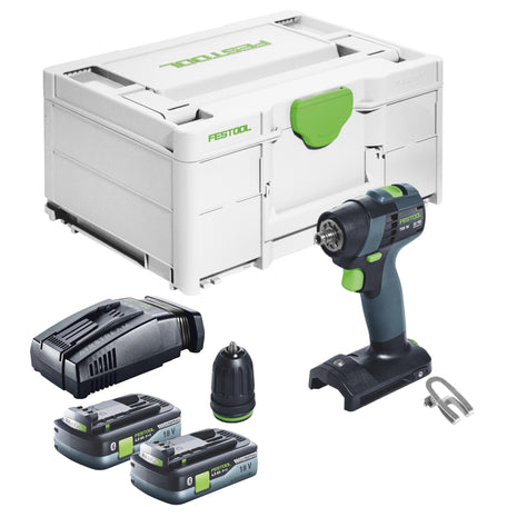 Festool TXS 18-Basic perceuse-visseuse sans fil 18 V 40 Nm sans balais + 2x batteries 4,0 Ah + chargeur rapide + systainer