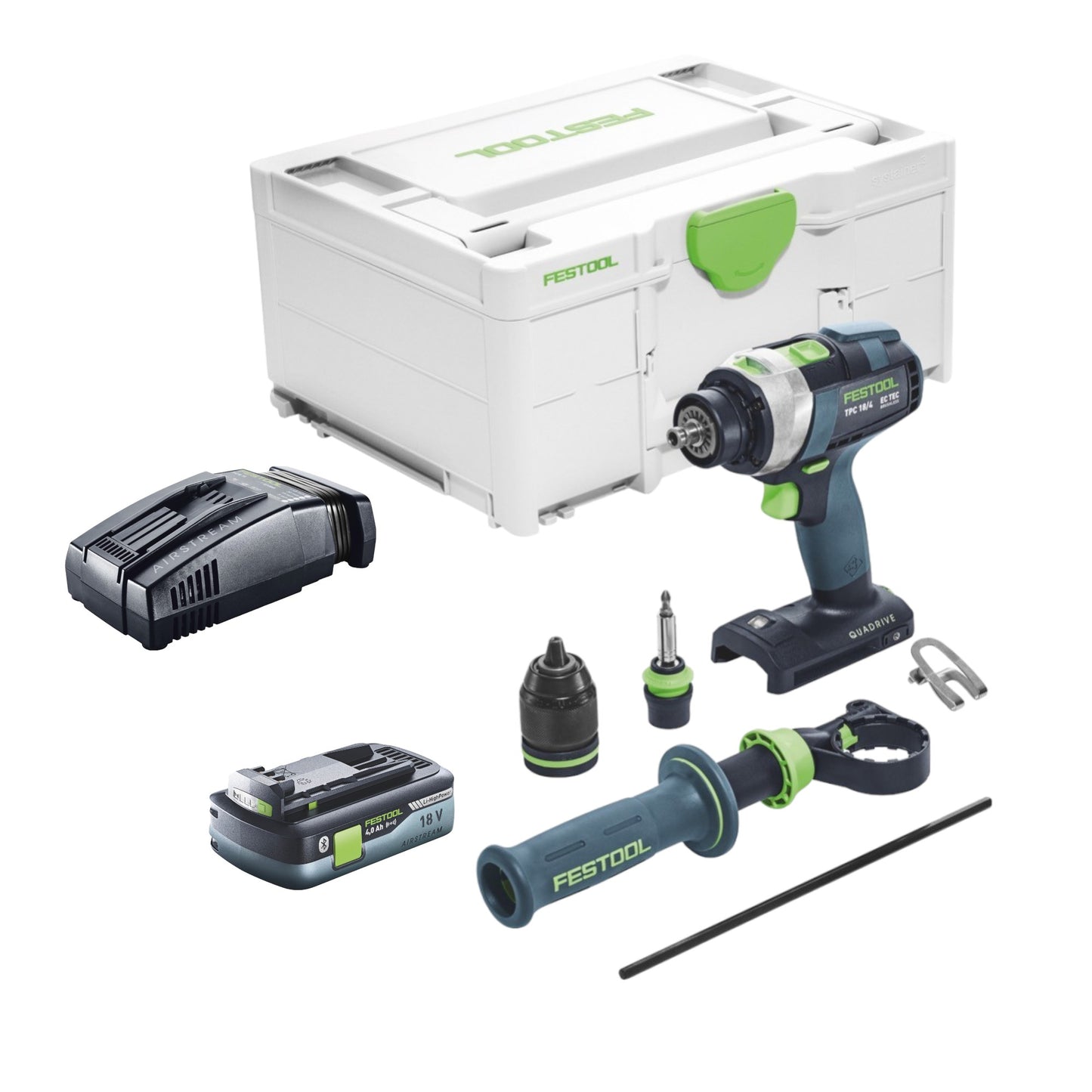 Festool TPC 18/4 I-Basic Akku Schlagbohrschrauber 18 V 75 Nm + 1x Akku 4,0 Ah + Schnellladegerät + Systainer