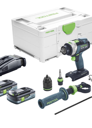 Perceuse à percussion sans fil Festool TPC 18/4 I-Basic 18 V 75 Nm + 2 batteries 4,0 Ah + chargeur rapide + systainer