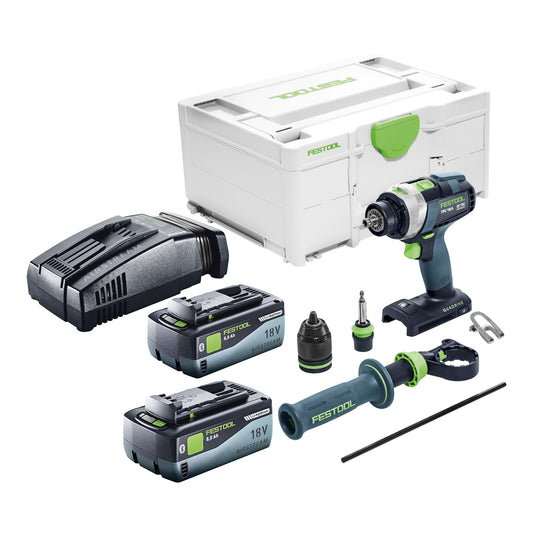 Perceuse à percussion sans fil Festool TPC 18/4 I-Basic 18 V 75 Nm + 2 batteries 8,0 Ah + chargeur rapide + systainer