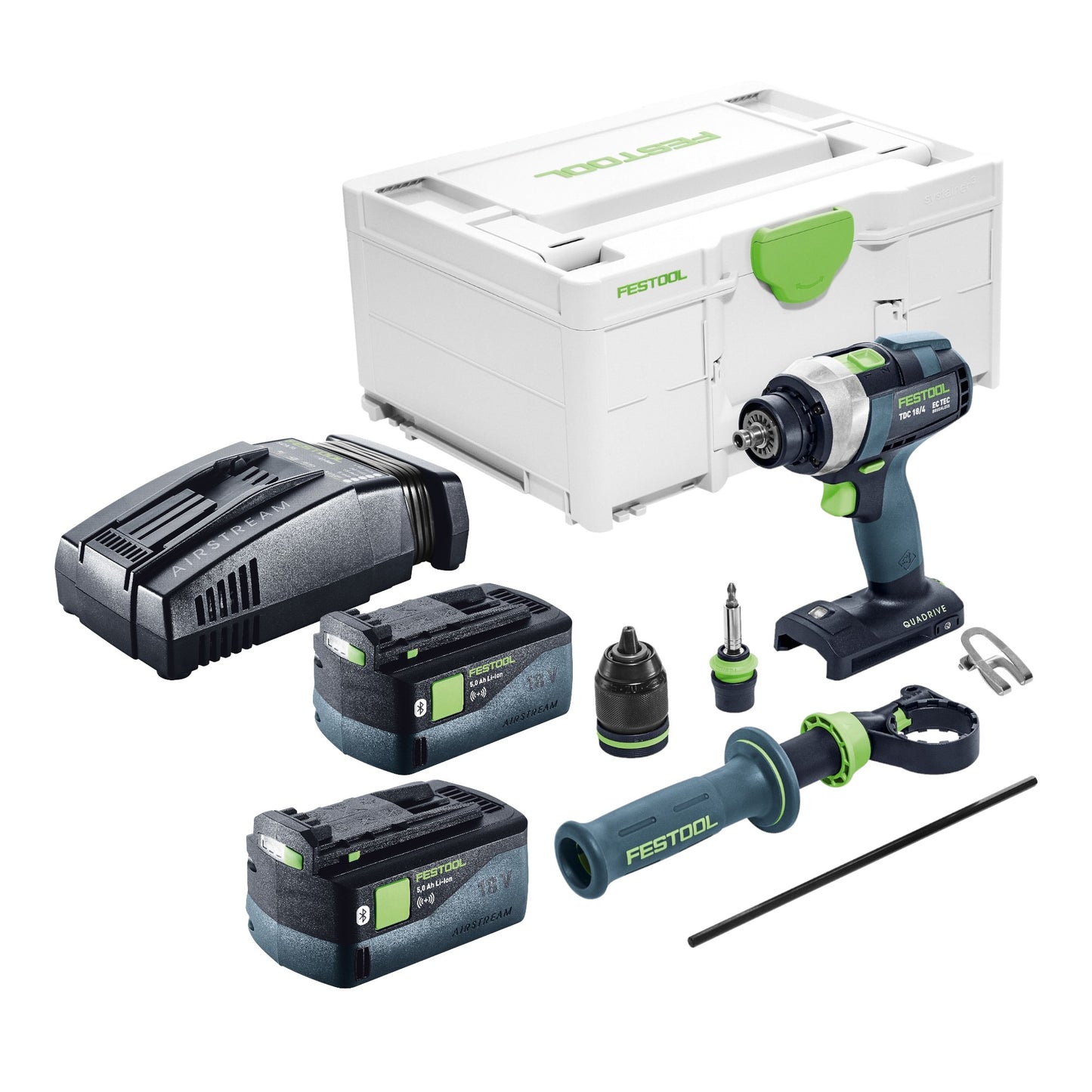 Festool TDC 18/4 I-Basic Akku Bohrschrauber 18 V 75 Nm Brushless + 2x Akku 5,0 Ah + Schnellladegerät + Systainer