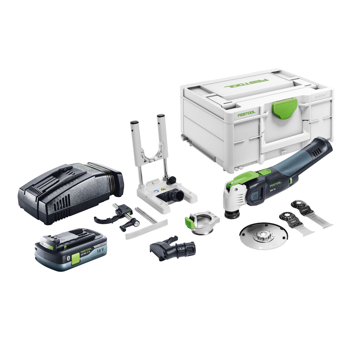 Festool VECTURO OSC 18 E-Basic Set oscillateur à batterie 18 V Starlock Max Brushless + 1x batterie 4,0 Ah + chargeur rapide + systainer