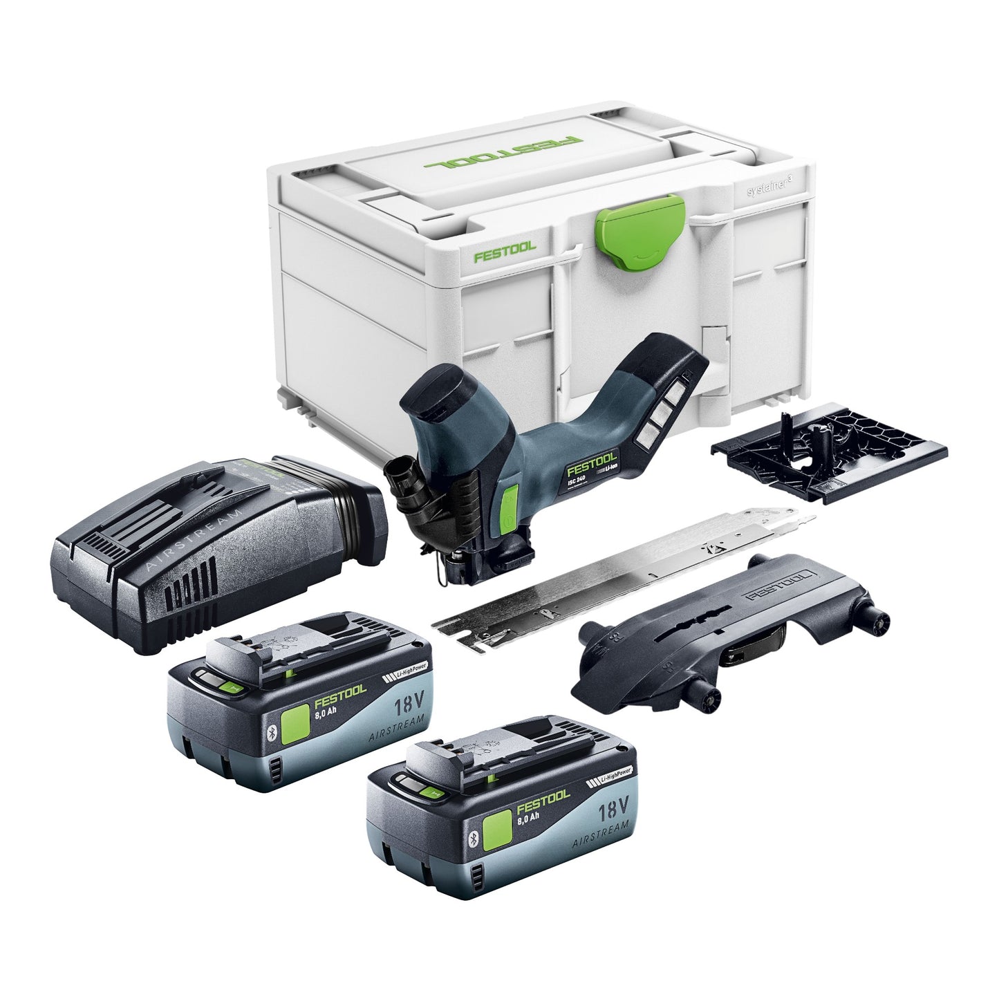 Scie à isolation sans fil Festool ISC 240 EB-Basic 18 V 240 mm + 2x batteries 8,0 Ah + chargeur rapide + Systainer