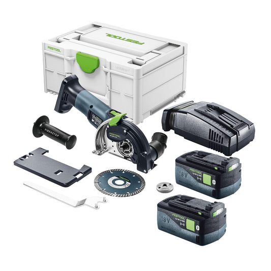 Festool DSC-AGC 18-125 FH EB-Basic Akku Freihandtrennsystem 18 V 125 mm Brushless + 2x Akku 5,0 Ah + Schnellladegerät + Systainer