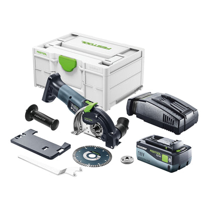 Festool DSC-AGC 18-125 FH EB-Basic système de séparation de batterie à main levée 18 V 125 mm sans balais + 1x batterie 8,0 Ah + chargeur rapide + systainer