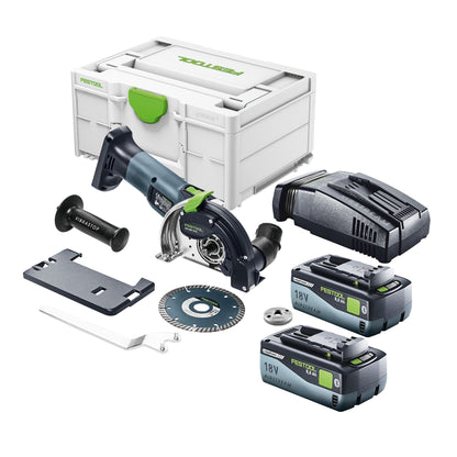 Festool DSC-AGC 18-125 FH EB-Basic système de séparation de batterie à main levée 18 V 125 mm sans balais + 2x batterie 8,0 Ah + chargeur rapide + systainer