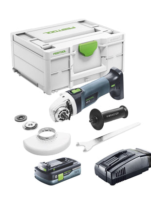 Meuleuse d'angle sur batterie Festool AGC 18-125 EB-Basic 18 V 125 mm sans balais + 1x batterie 4,0 Ah + chargeur rapide + systainer