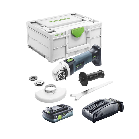 Festool AGC 18-125 EB-Basic Akku Winkelschleifer 18 V 125 mm Brushless + 1x Akku 4,0 Ah + Schnellladegerät + Systainer