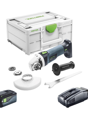 Meuleuse d'angle sur batterie Festool AGC 18-125 EB-Basic 18 V 125 mm sans balais + 1x batterie 5,0 Ah + chargeur rapide + systainer