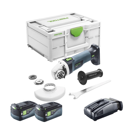 Meuleuse d'angle sur batterie Festool AGC 18-125 EB-Basic 18 V 125 mm sans balais + 2x batteries 5,0 Ah + chargeur rapide + systainer