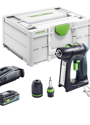 Festool C 18 Basic perceuse-visseuse sans fil 18 V 45 Nm sans balais + 1x batterie 4,0 Ah + chargeur rapide + systainer