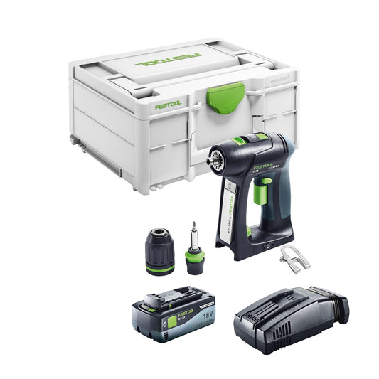 Festool C 18 Basic perceuse-visseuse sans fil 18 V 45 Nm sans balais + 1 batterie 8,0 Ah + chargeur rapide + systainer