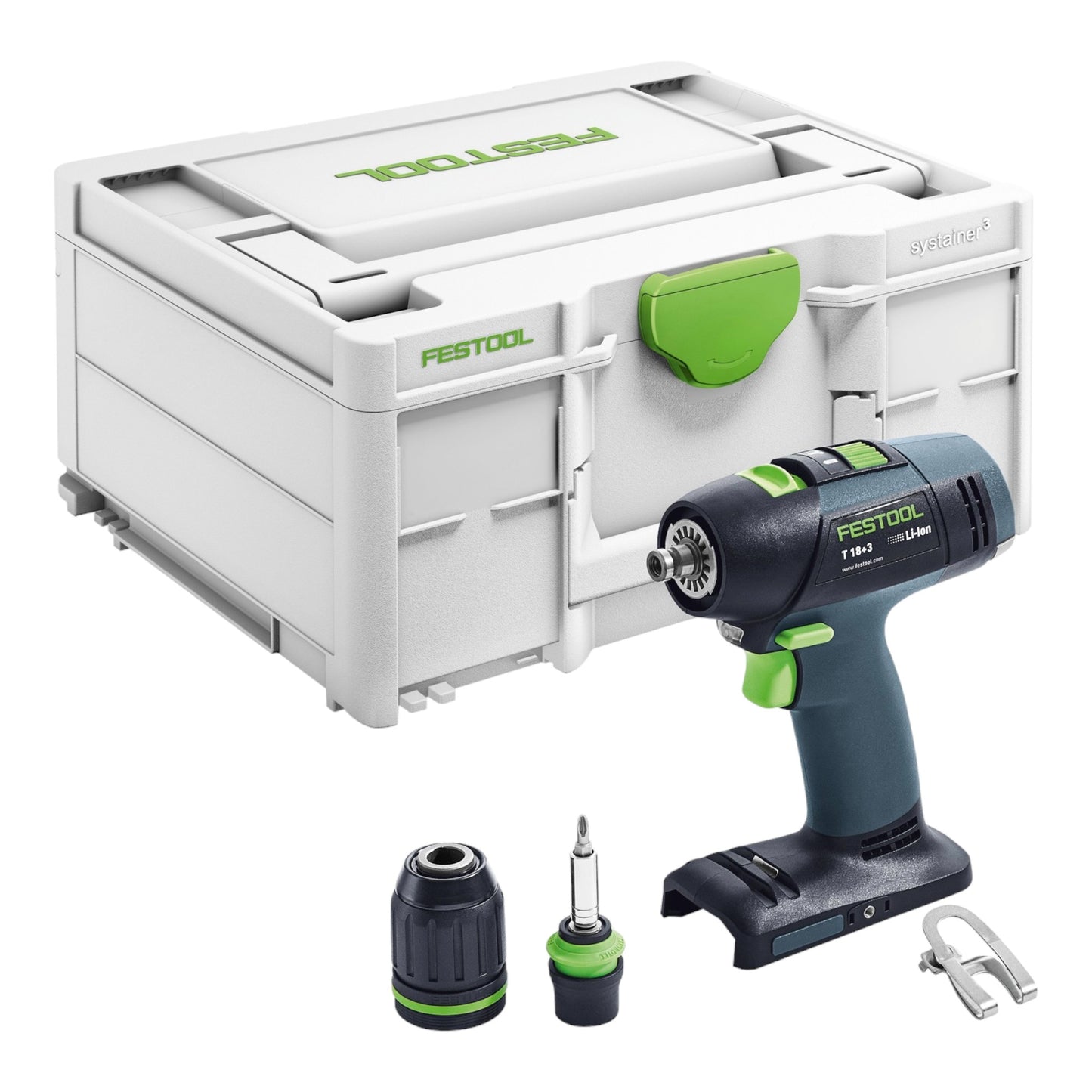 Festool T 18+3 Basic perceuse-visseuse sans fil 18 V 50 Nm sans balais + 1x batterie 4,0 Ah + chargeur rapide + systainer