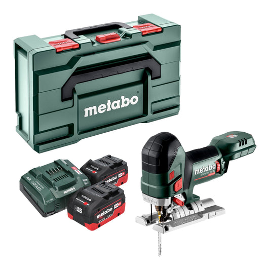 Scie sauteuse Metabo STA 18 LTX 150 BL sans balais 18 V 150 mm + 2 batteries LiHD 5,5 Ah + chargeur + Metabox