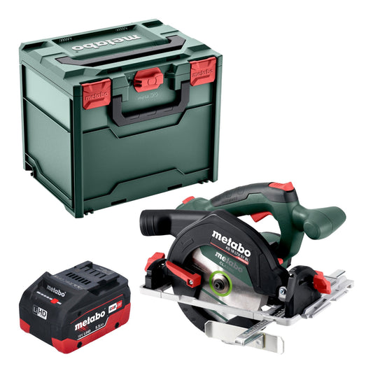 Scie circulaire sur batterie Metabo KS 18 LTX 57 BL 18 V 57 mm + 1x batterie LiHD 5,5 Ah + Metabox - sans chargeur