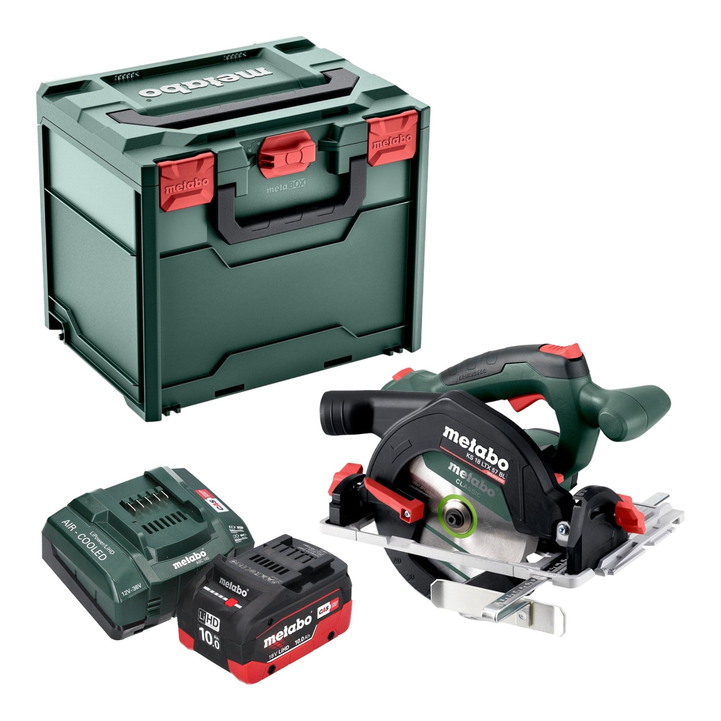 Metabo KS 18 LTX 57 BL Akku Handkreissäge 18 V 57 mm + 1x LiHD Akku 10,0 Ah + Ladegerät + Metabox