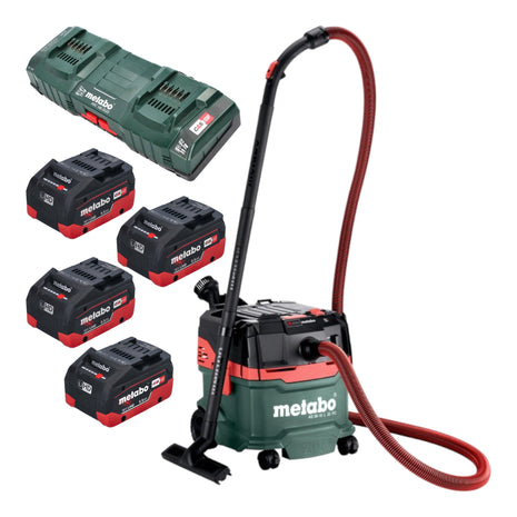 Metabo AS 36 18 L 20 PC batterie aspirateur eau et poussière 36 V (2x 18 V) 20 L + 4x batterie LiHD 5,5 Ah + double chargeur