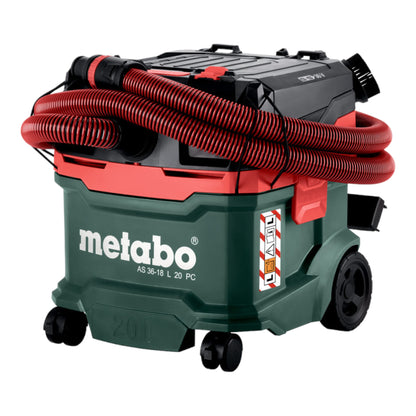 Metabo AS 36 18 L 20 PC Akku Nass Trocken Sauger 36 V ( 2x 18 V ) 20 L + 4x LiHD Akku 5,5 Ah + Doppelladegerät