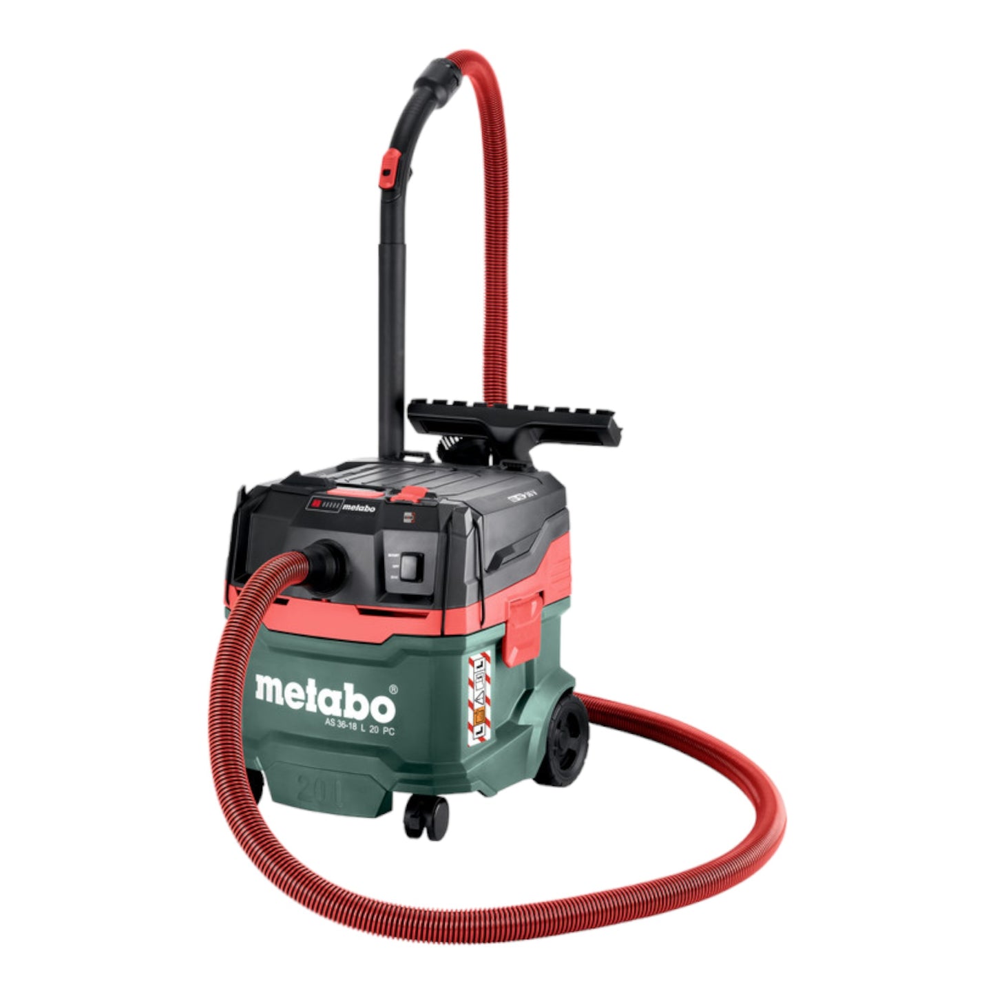 Metabo AS 36 18 L 20 PC batterie aspirateur eau et poussière 36 V (2x 18 V) 20 L + 4x batterie LiHD 5,5 Ah + double chargeur