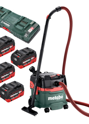 Metabo AS 36 18 L 20 PC batterie aspirateur eau et poussière 36 V (2x 18 V) 20 L + 4x batterie LiHD 8,0 Ah + double chargeur